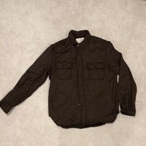 imogene + willie cpo in brown herringbone